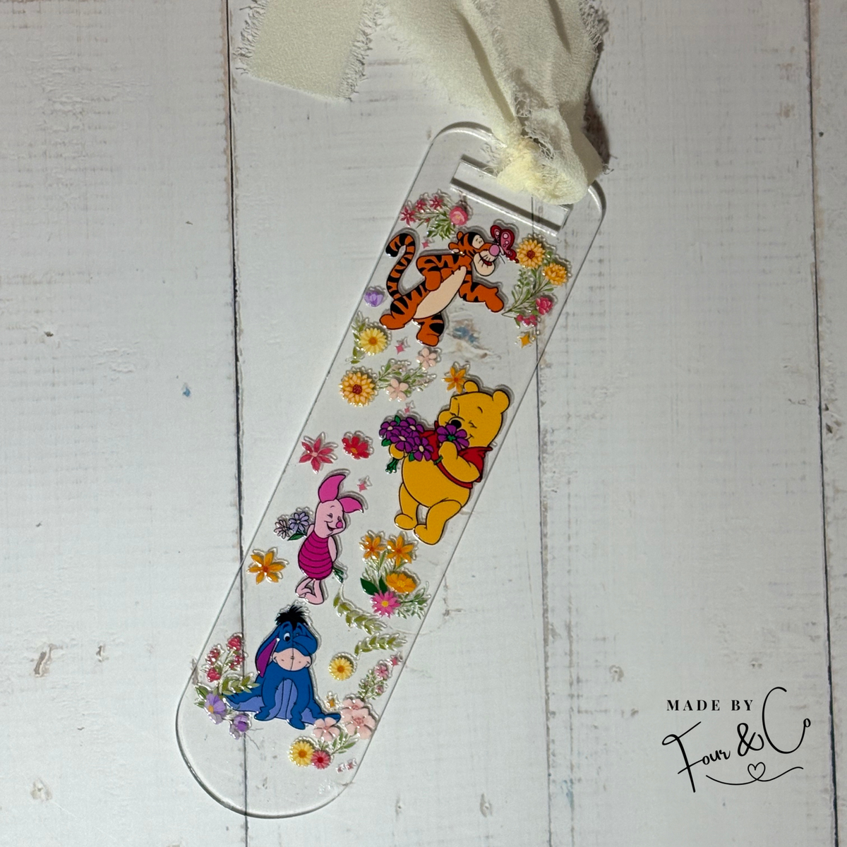 Pooh & Friends Floral Bookmark