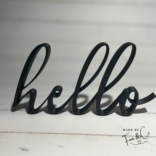 Hello Script Word Sign