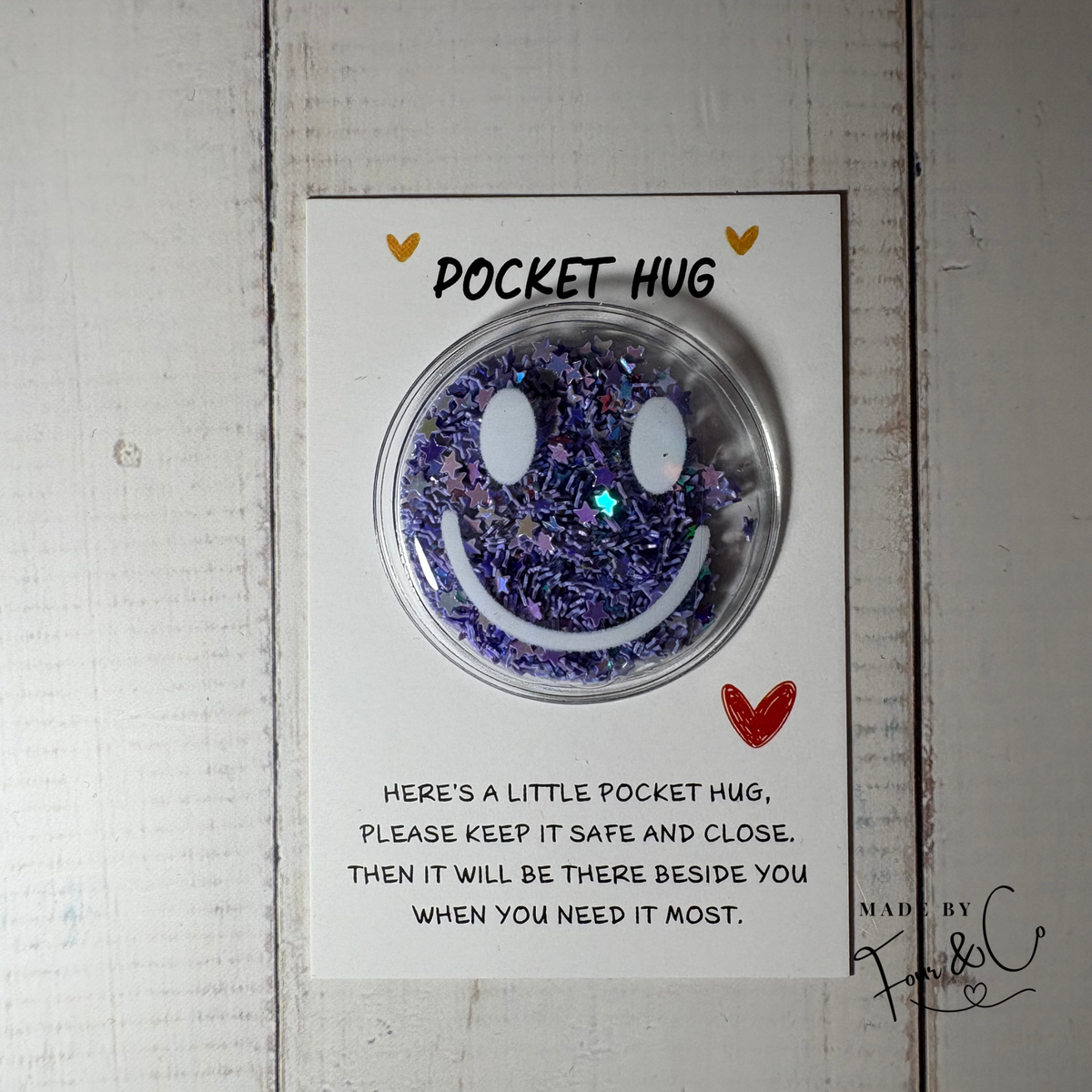 Pocket Hug – Glitter Smiley