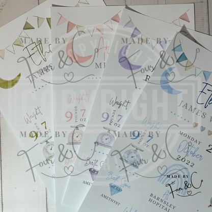Personalised Baby Birth Print