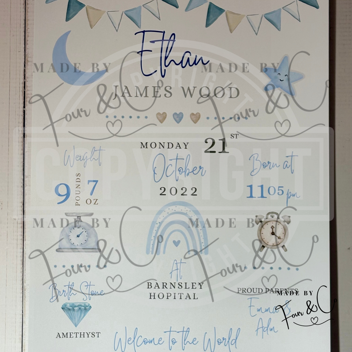 Personalised Baby Birth Print