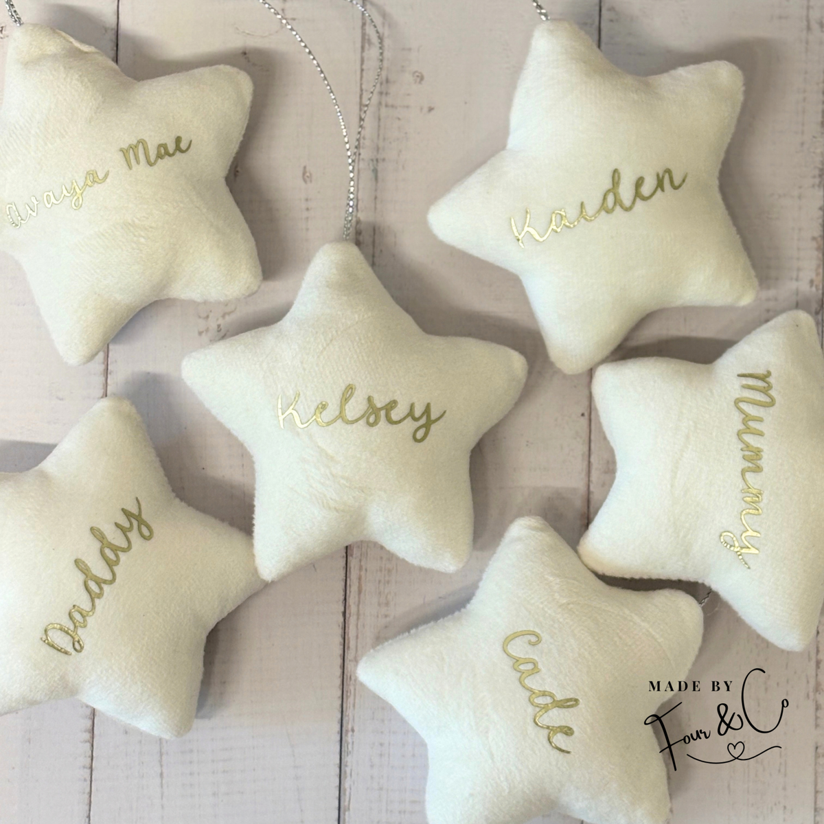 Personalised Velvet Star Christmas Bauble