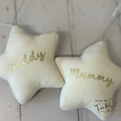 Personalised Velvet Star Christmas Bauble