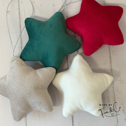 Personalised Velvet Star Christmas Bauble