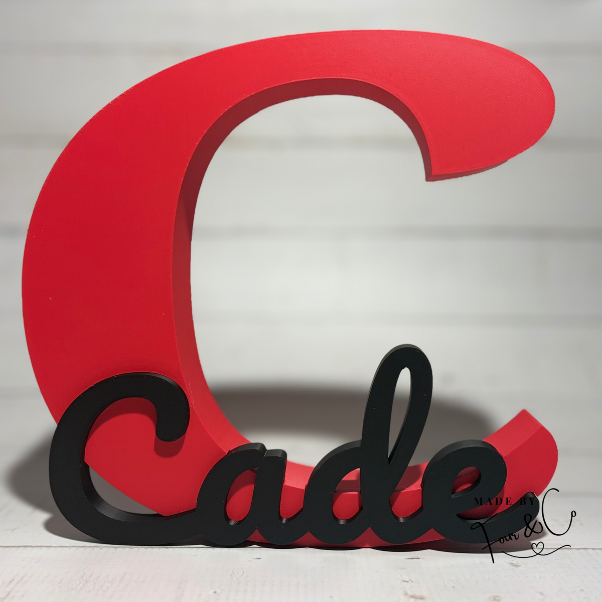 Personalised 3D Printed Letter Name Sign | Custom Freestanding Initial