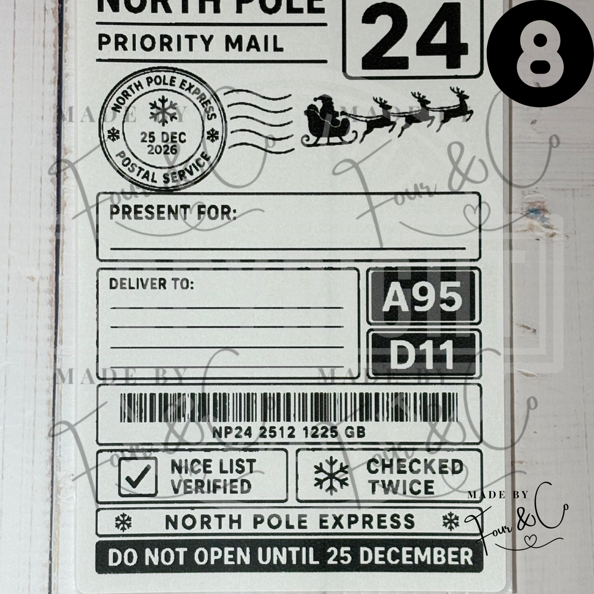 Personalised North Pole Christmas Labels | Santa Approved Gift Stickers