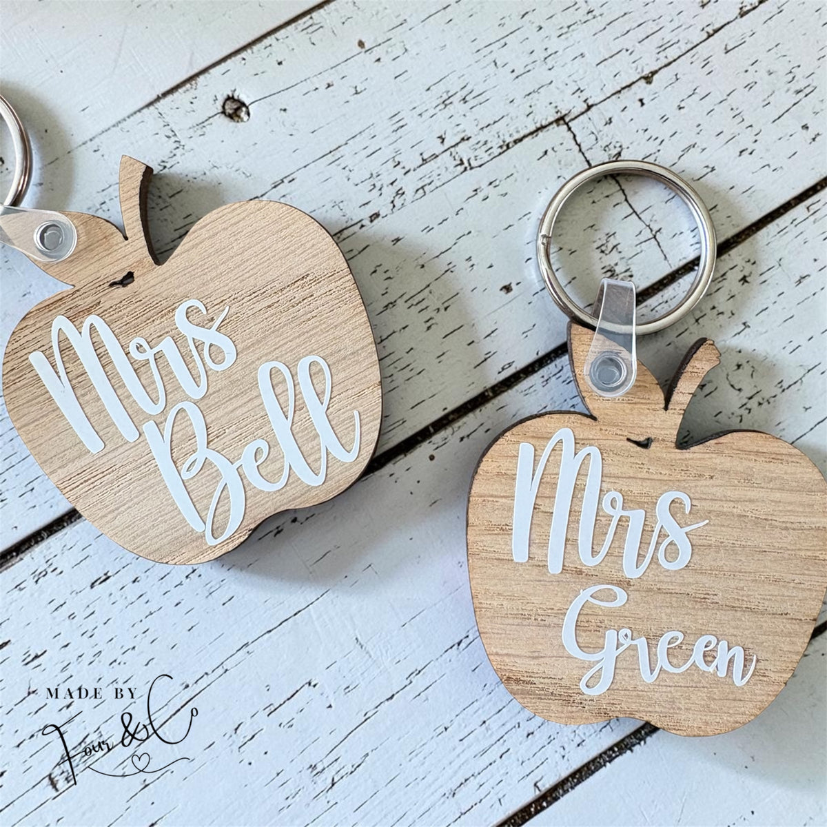 Personalised Teacher Apple Keyring